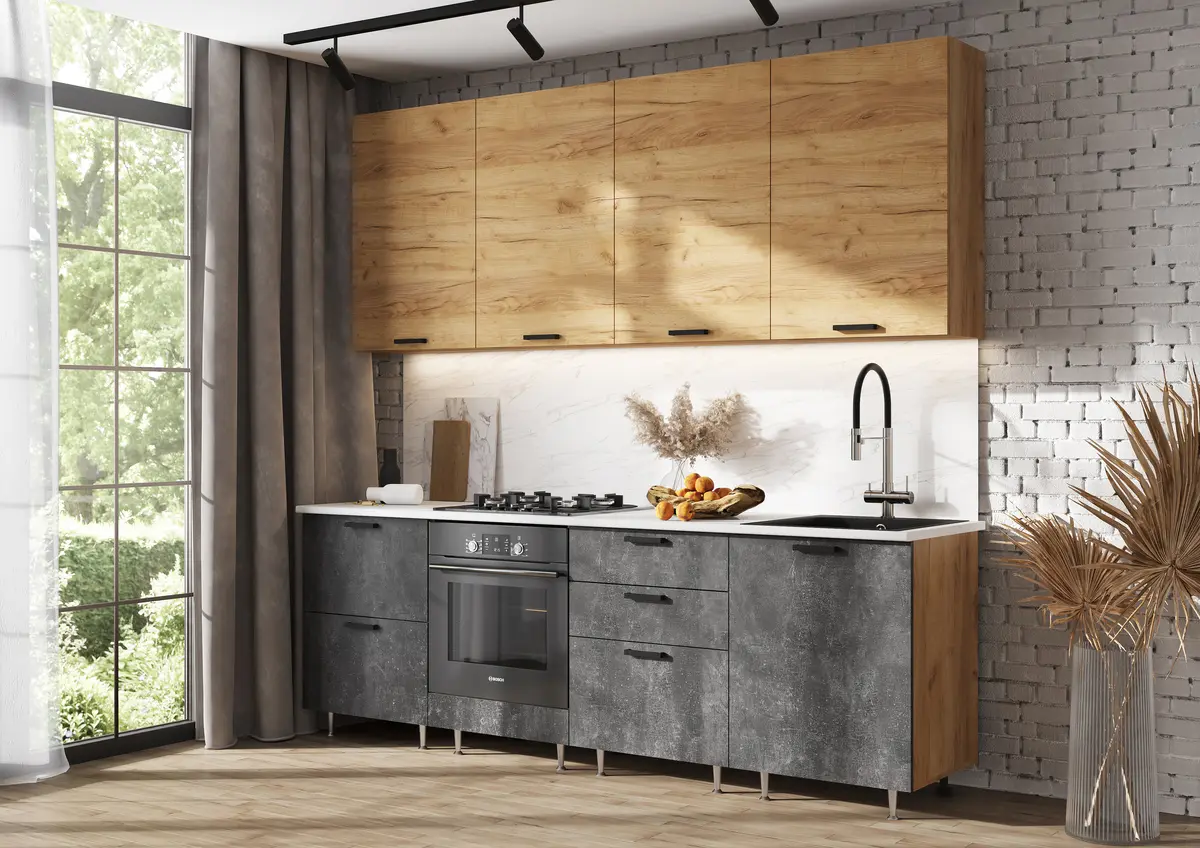 ЛДСП Кухня Рио NEW 2,4/900м(490) Компоновка №2